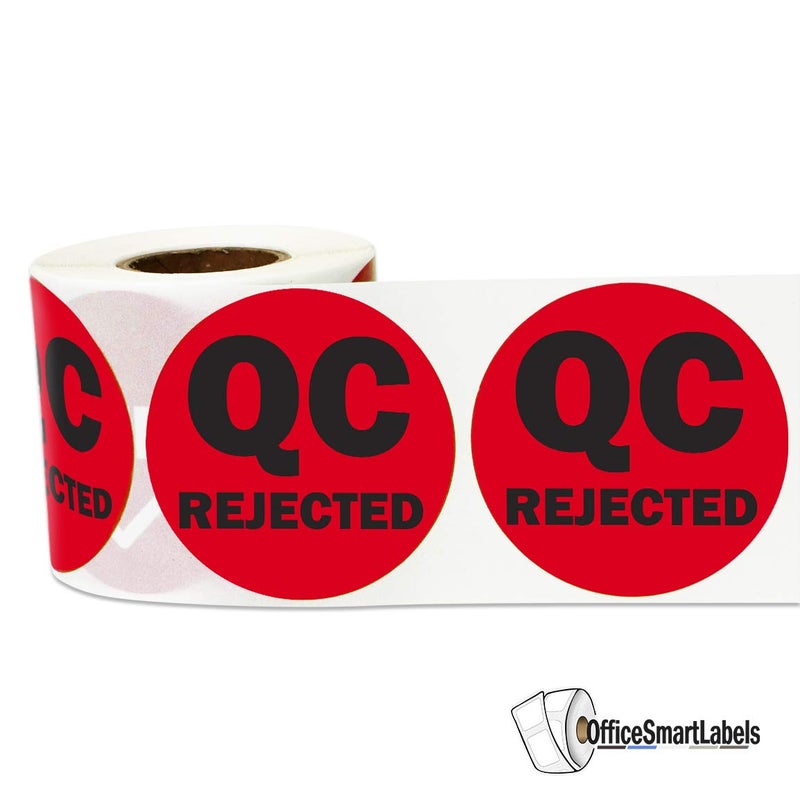 OfficeSmartLabels QC Rejected Label Stickers - 2 Inch Round Circle Dot in Vibrant Red Color Coding for Inventory Quality Control Production Line Warehouse Inventory Management Inspection Stickers - 300 Labels per Roll - Image 5